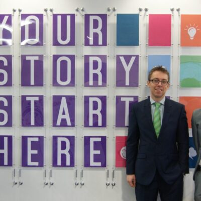 Finance Apprentice Alex Litwinko (right) and Dan Warren Finance Manager Product Development at Jaguar Land Rover (left).