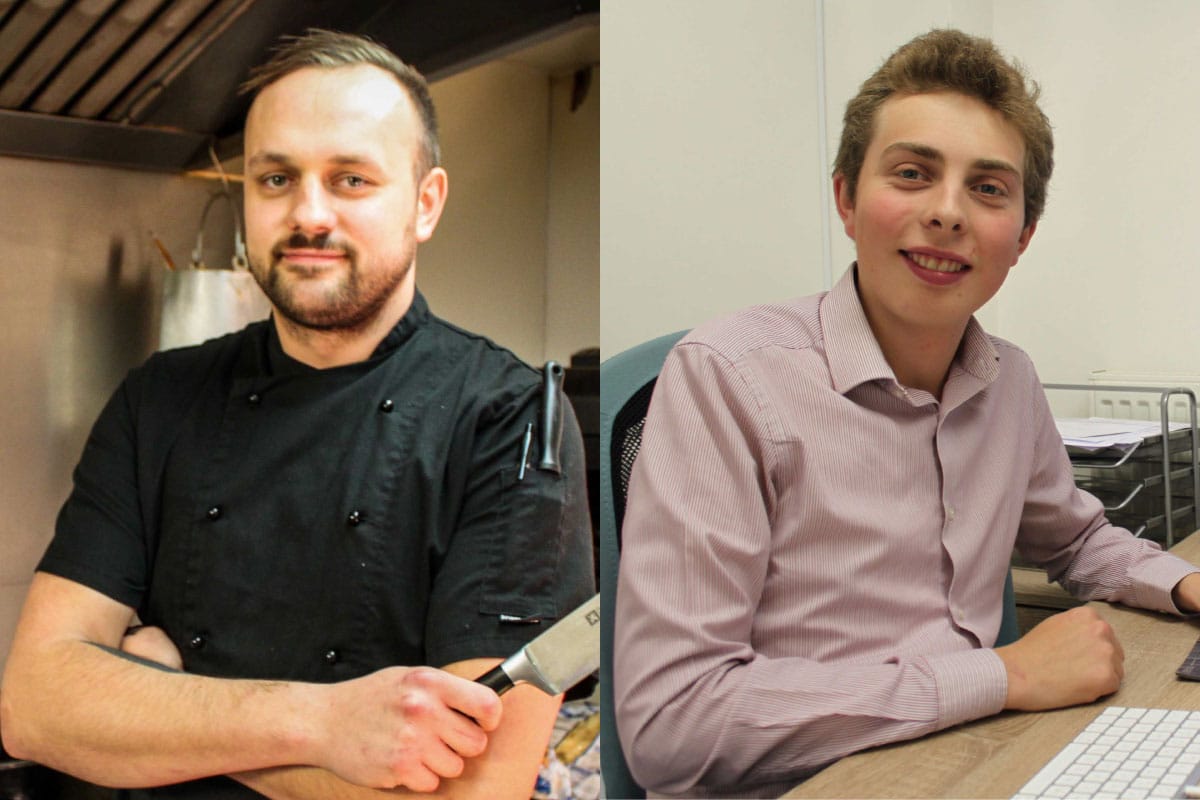 Apprentices Armands Vinklers and Daniel Herbert
