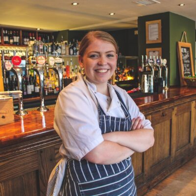 Professional Cookery Apprentice Ellena Maher at the Rose & Crown restaurant