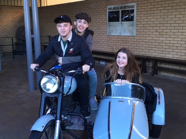 students in hagrid's motorbike at the Harry Potter Studios