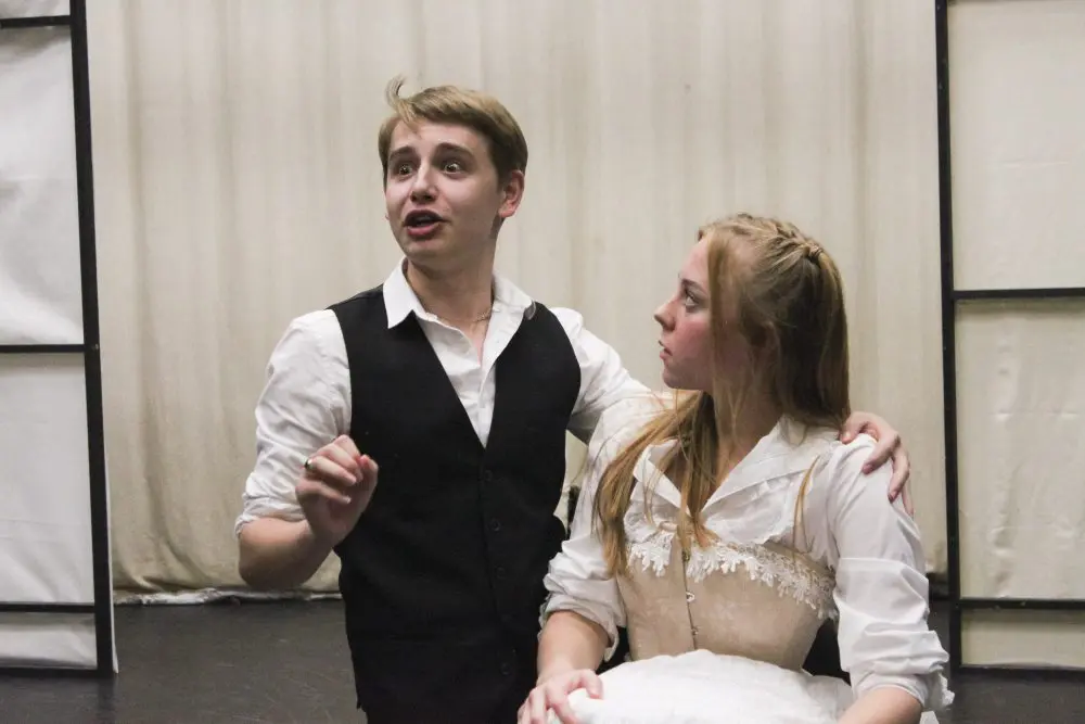 Acting students on set