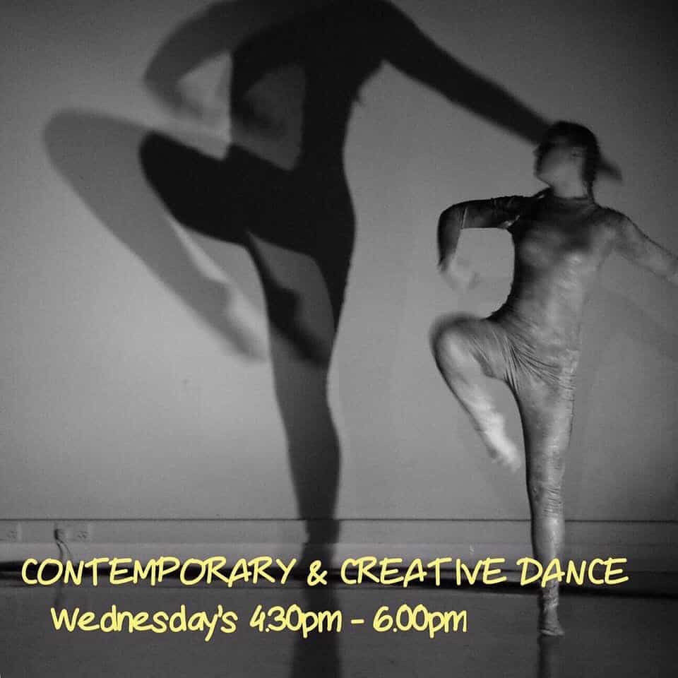 Dance student performs in front of strong light.