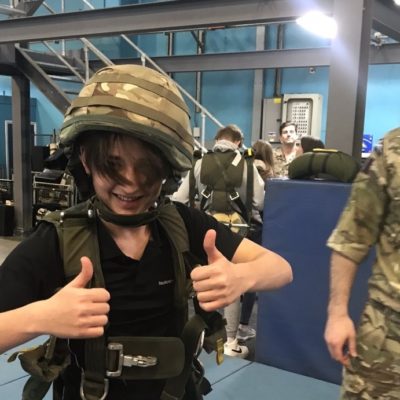 UPS student in RAF kit