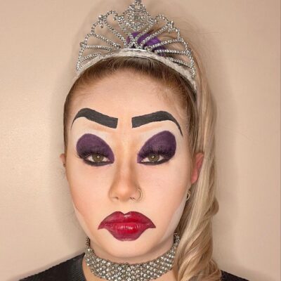 Student with mythology make up at Stratford-Upon-Avon College