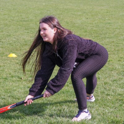 student playing hockey at Stratford-Upon-Avon College
