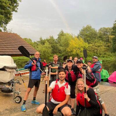 The team training for the race at stratford-upon-avon college