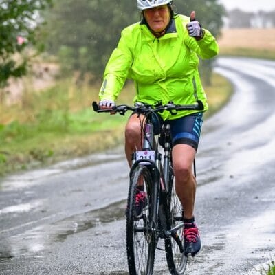 Sara Greedy cycling at stratford-upon-avon college