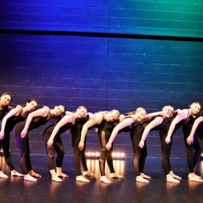 Blue and green line dance performing arts at Stratford College
