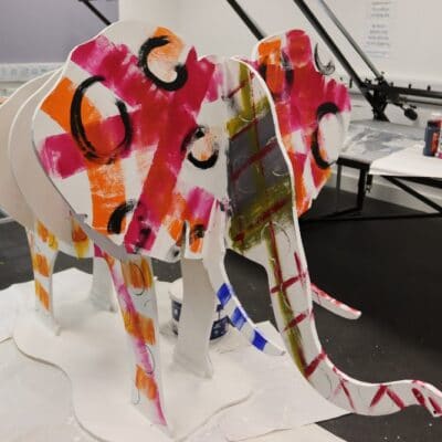large elephant during painting