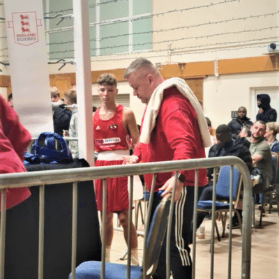 Sam Rossiter before the fight at Stratford-upon-Avon College