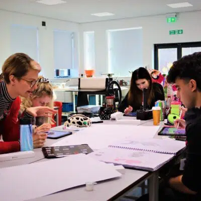 Michelle with students