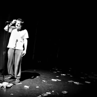 Ethan Prescott with mic