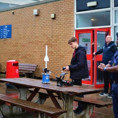 Students testing flares