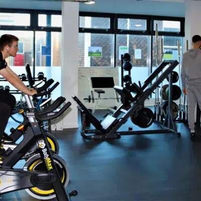Students on bikes