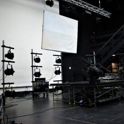 Backstage production students