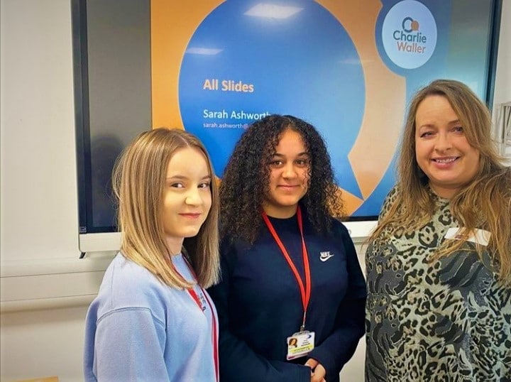 Sarah Ashworth with students