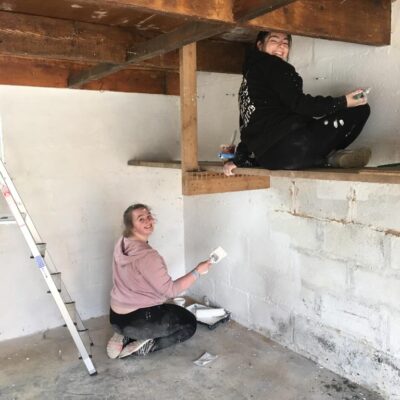 Lizzie doing some DIY
