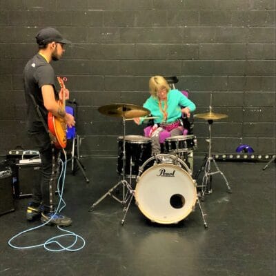 Student on the drums