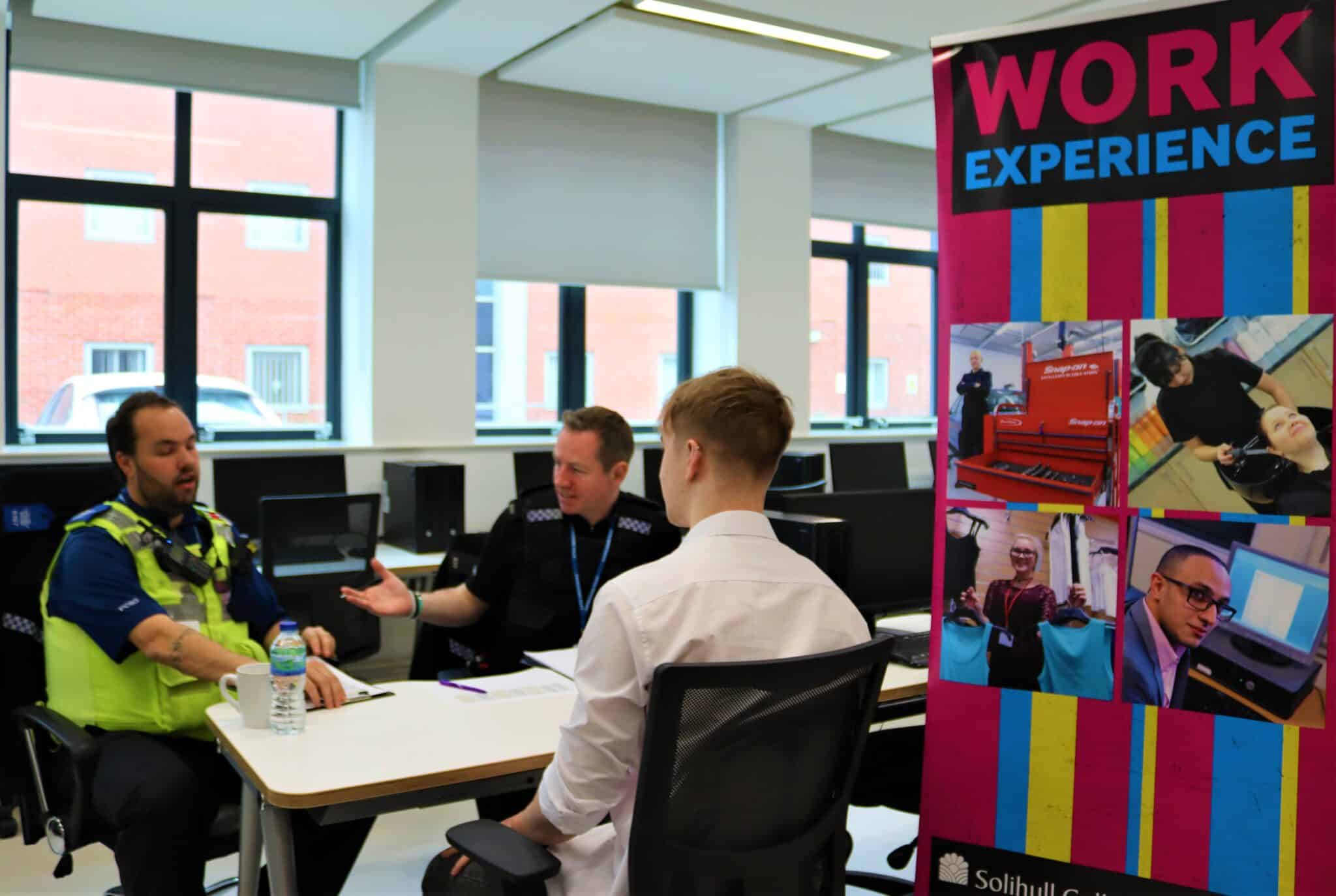 Public services student having a mock interview