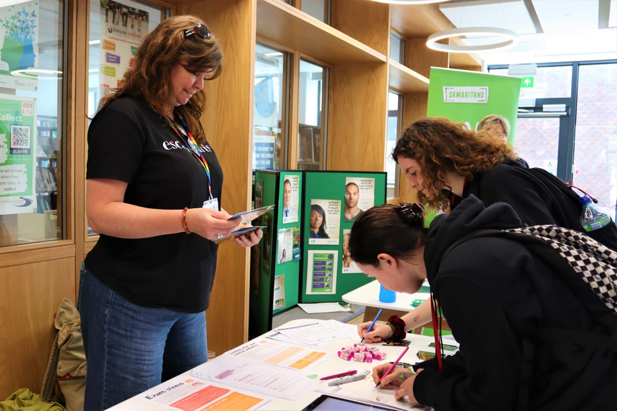 students at escape stand