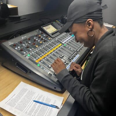 Participant at the desk