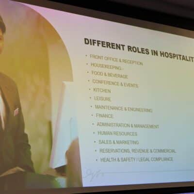 PowerPoint showcasing roles in hospitality