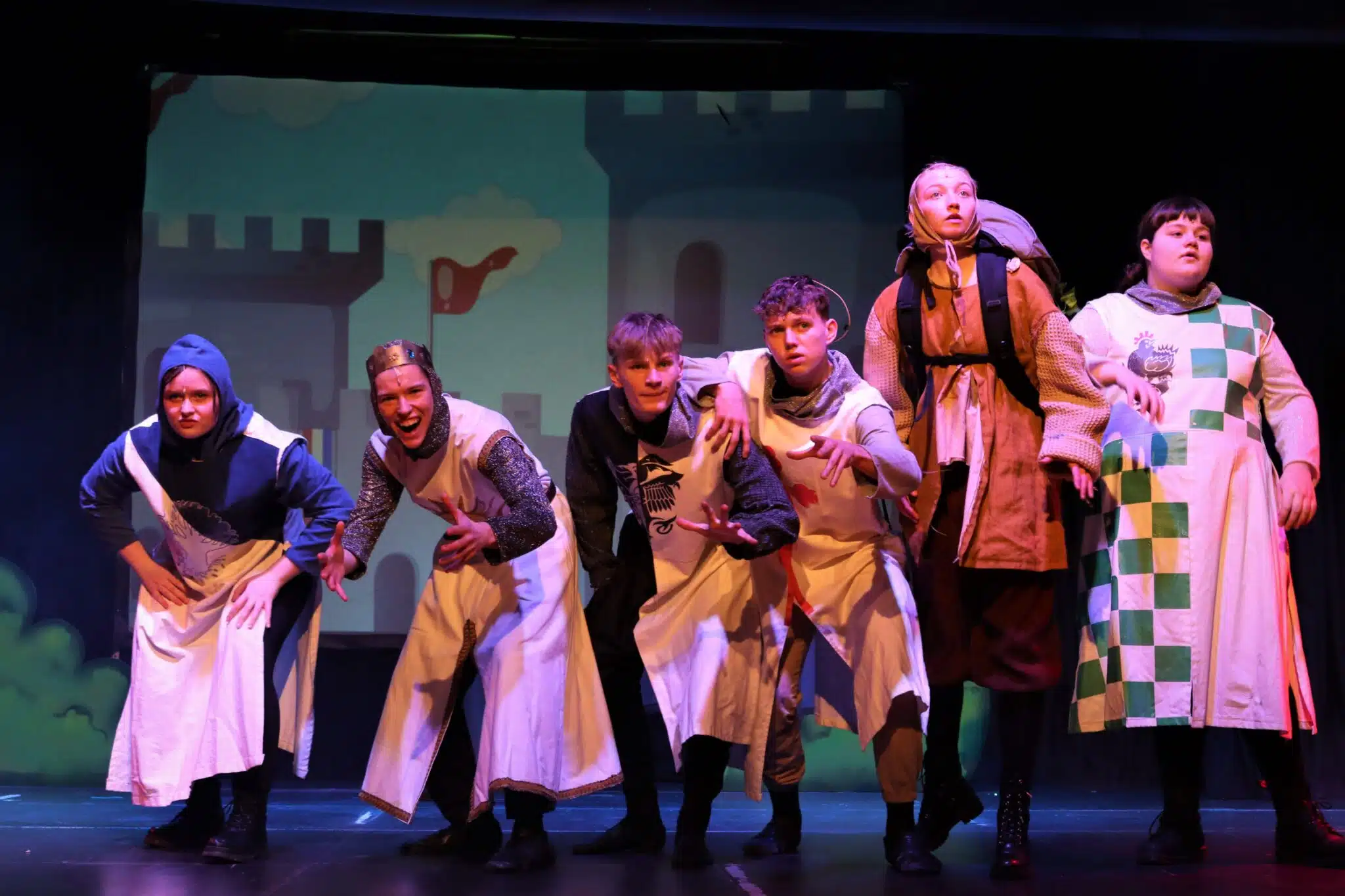 students performing in spamalot