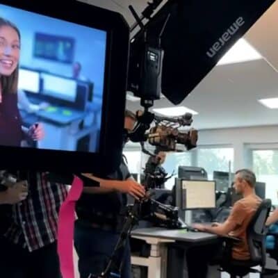 Behind the scenes corporate shot