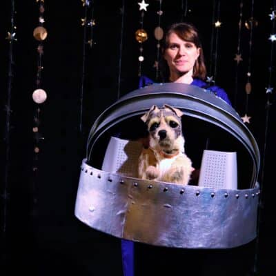 Lori Hopkins with puppet