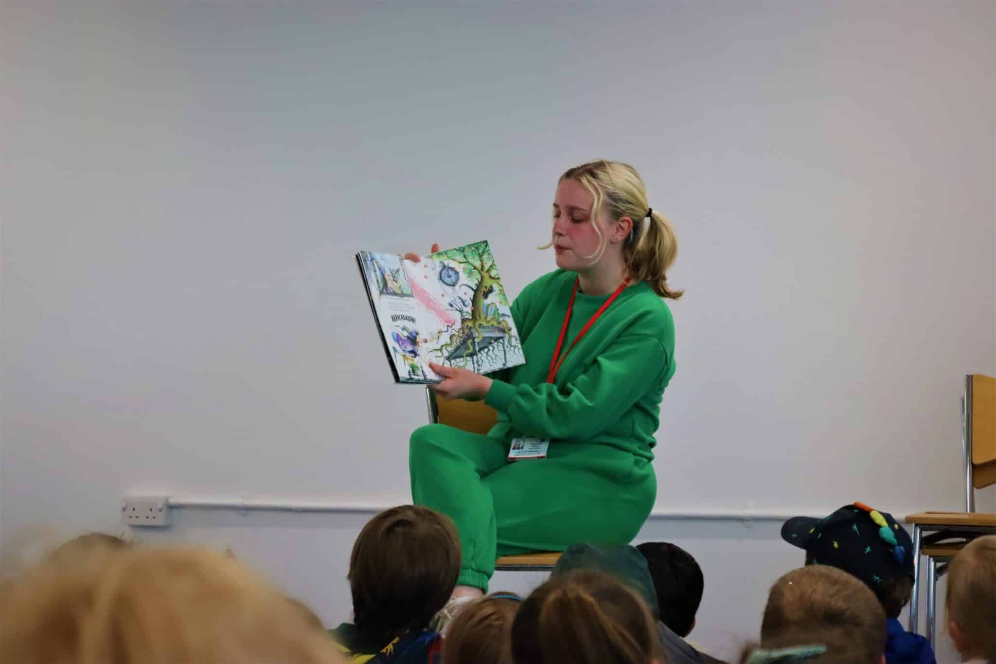 Storytelling at coronation event with the local community