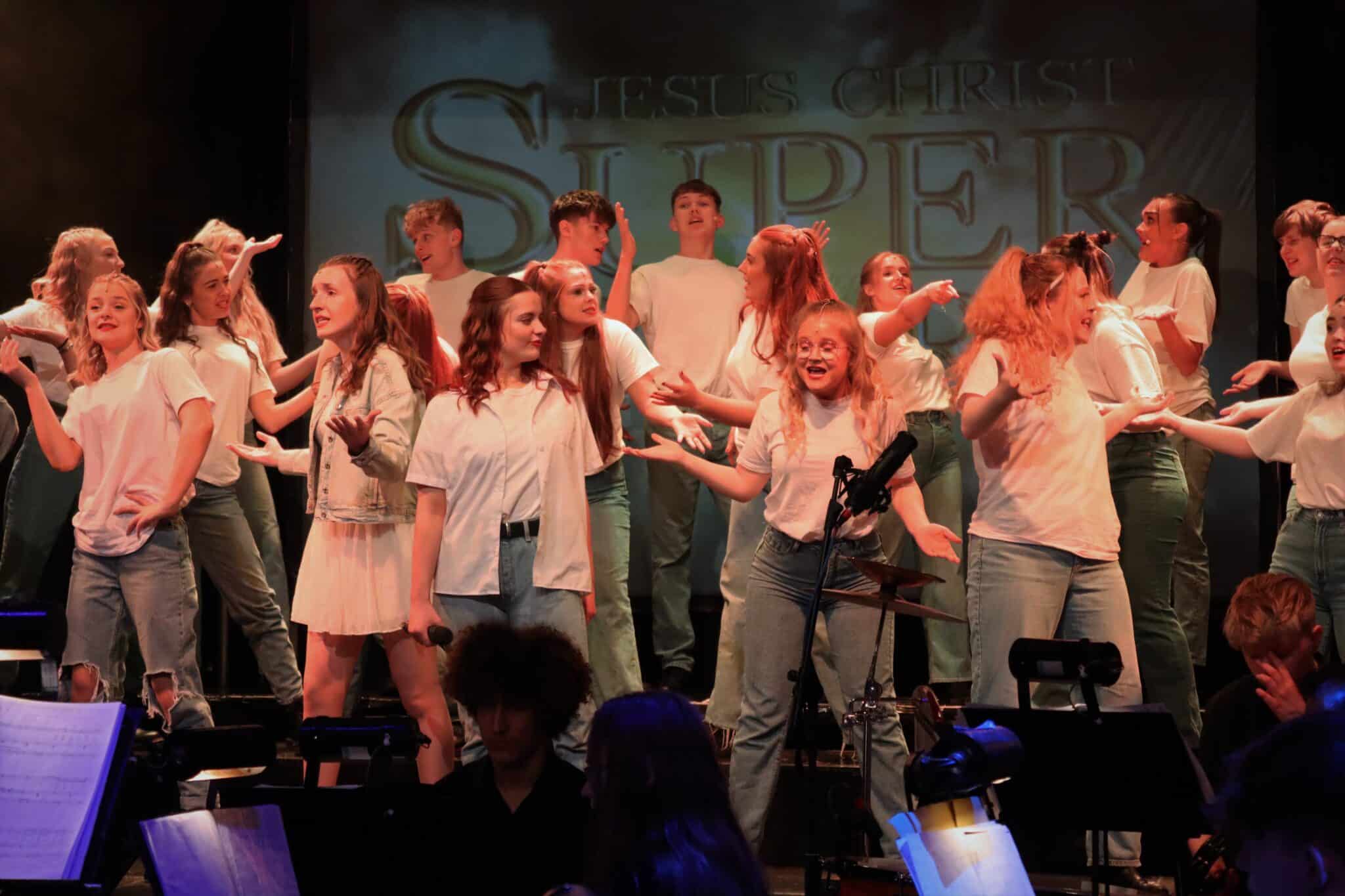 Students performing Jesus Christ Super Star Musical