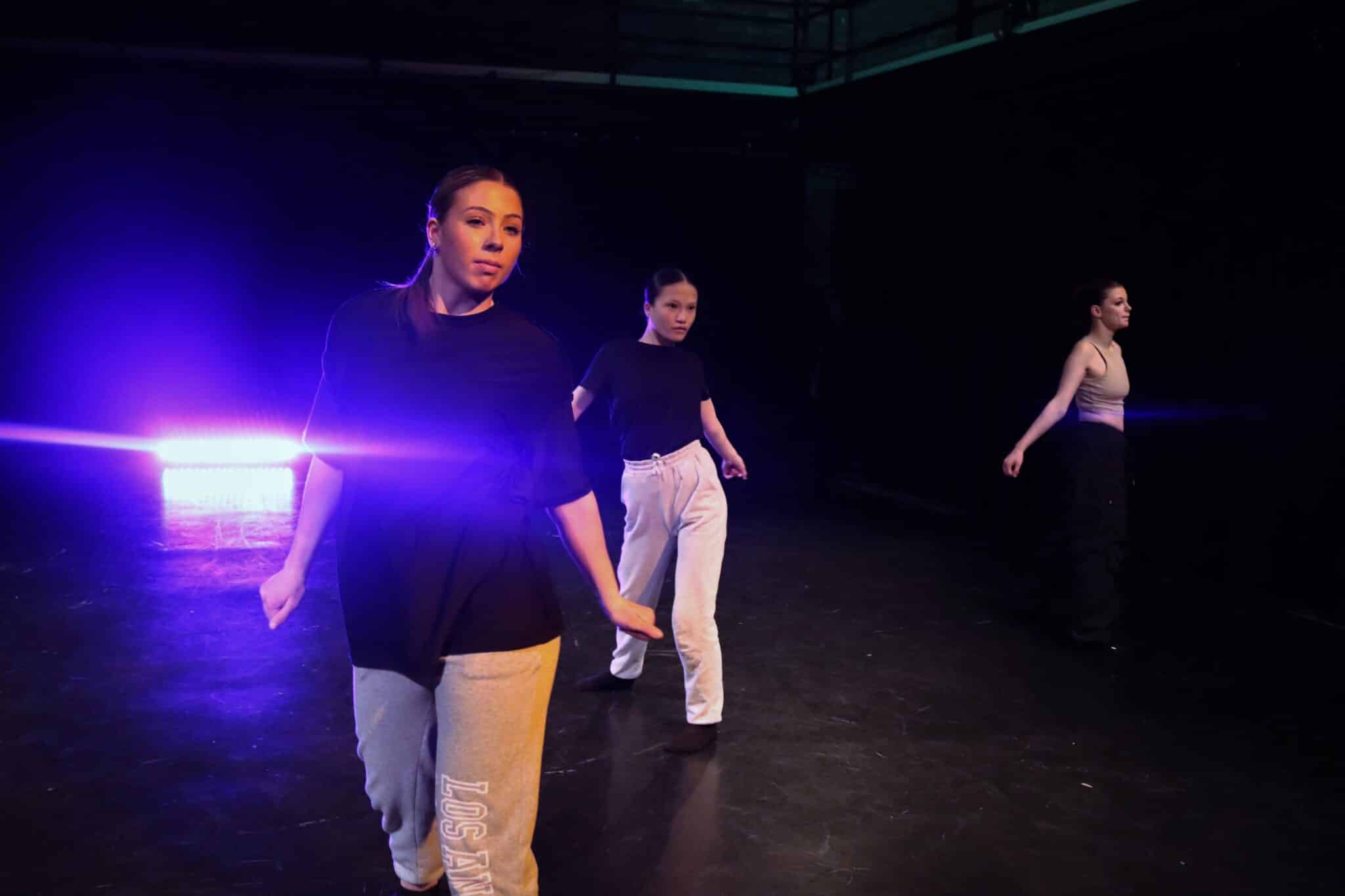 student in dance show