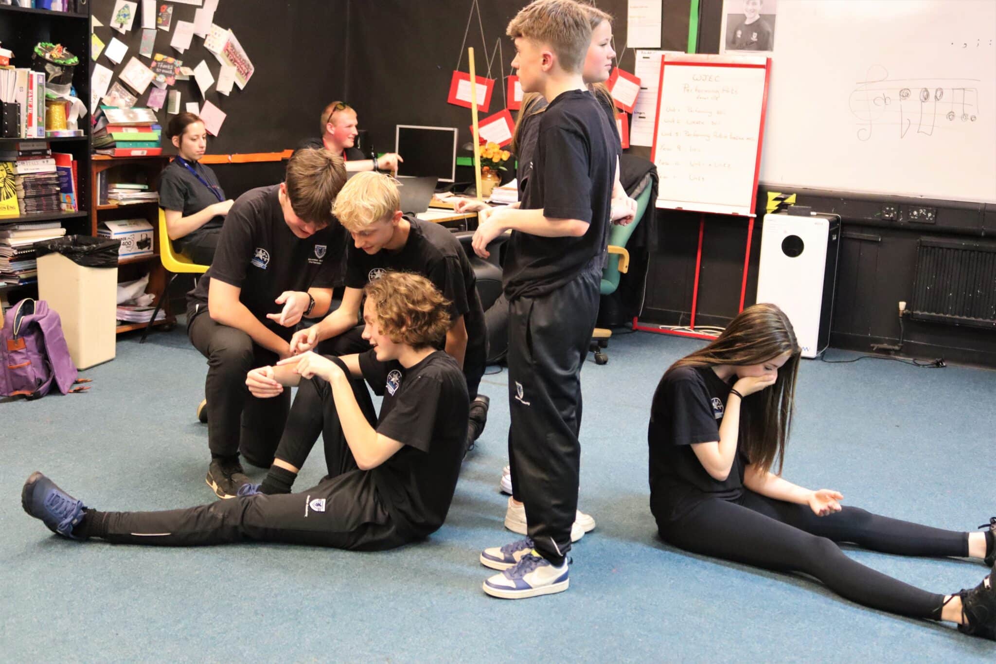 students in a freeze frame