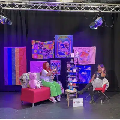 Becca during a TV episode