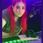 becca in the radio studio