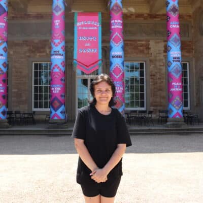 Jess at standing outside compton verney