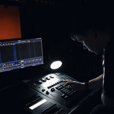 Charlie Davis at tech desk