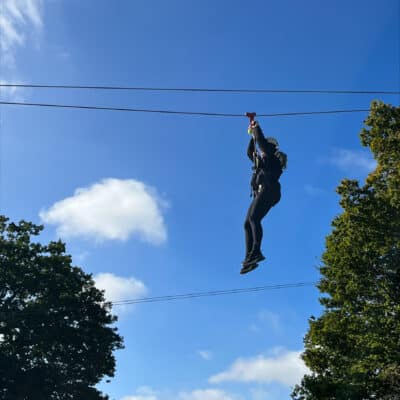 education student on high wires
