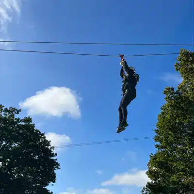 education student on high wires