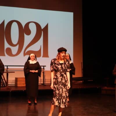 musical theatre students on stage