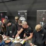 Royal Marine chef gives students cooking masterclass
