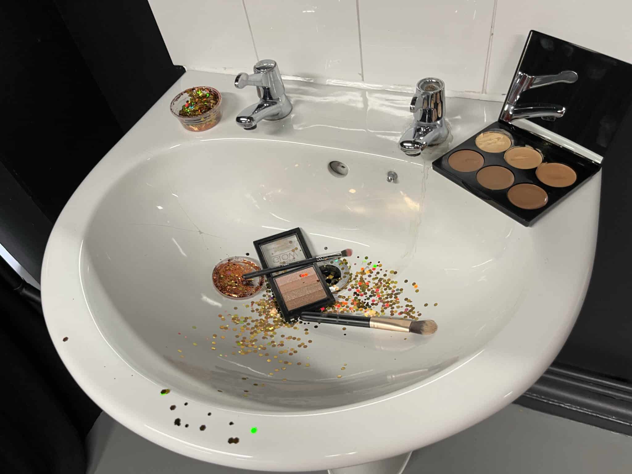Make up in a sink