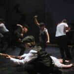 freeze frame of fight