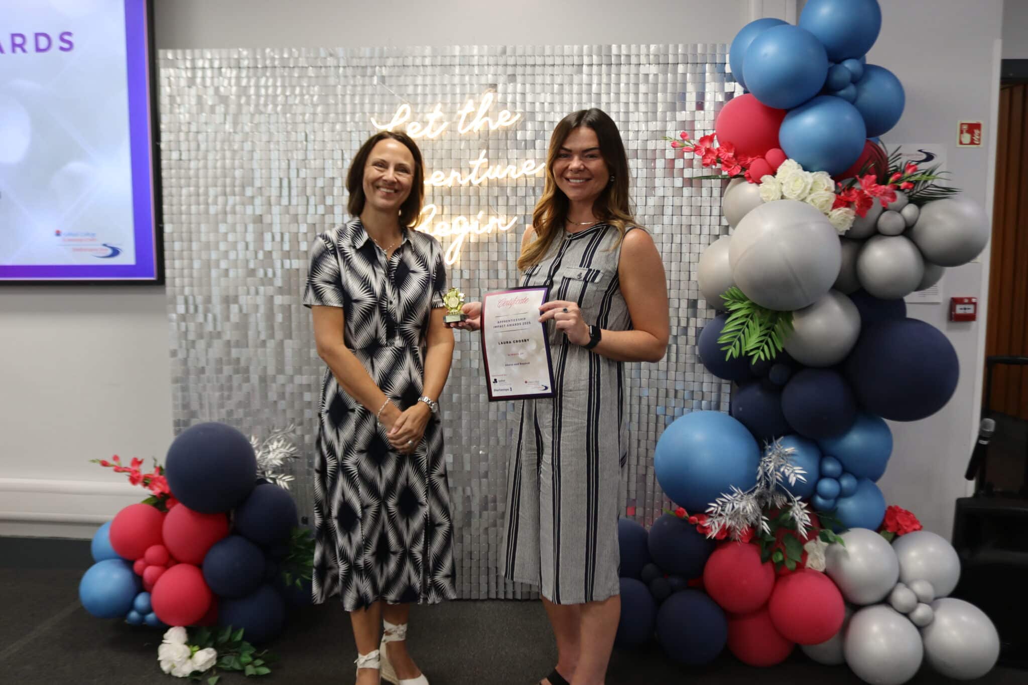 award winner with certificate