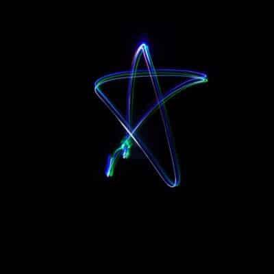 A a star made out of light streaks