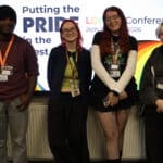 Students smiling at a camera