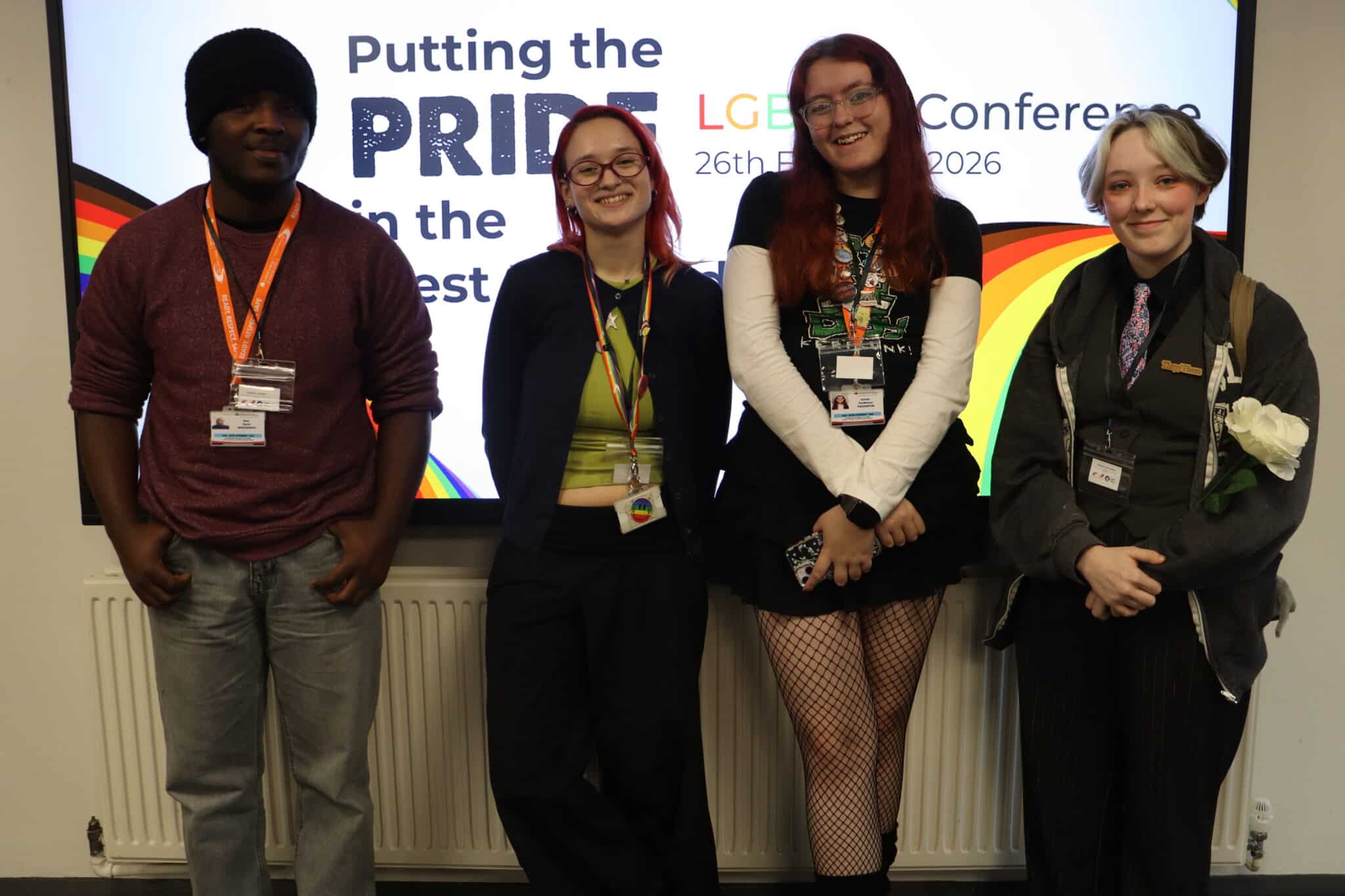 Students smiling at a camera