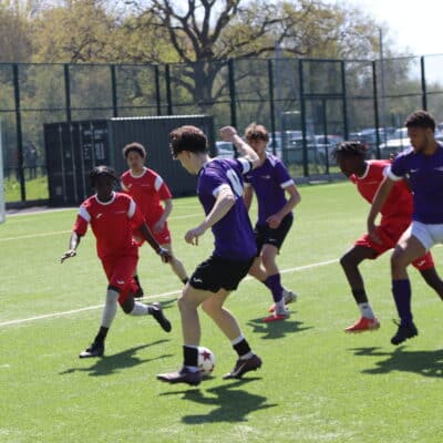Stratford College students vs Solihull in Football match